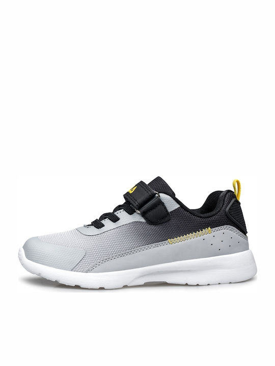 Sidra Kids Sports Shoes Running with Hoop & Loop Closure Gray