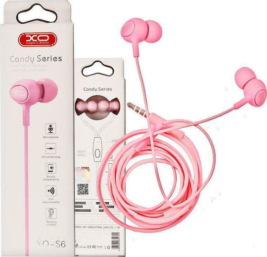 XO S6 In-ear Handsfree with 3.5mm Connector Pink