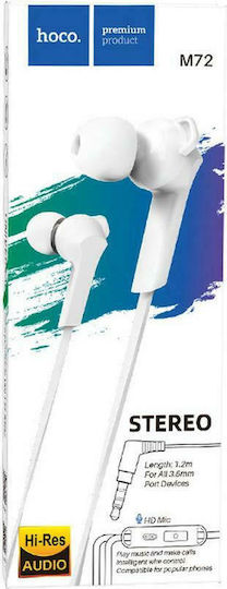 Hoco M72 Admire In-ear Handsfree με Βύσμα 3.5mm Λευκό