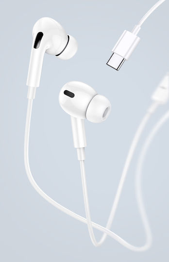 Usams EP-41 In-ear Handsfree με Βύσμα USB-C Λευκό