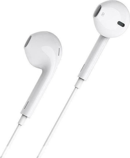 Borofone BM27 Earbuds Handsfree με Βύσμα USB-C Λευκό