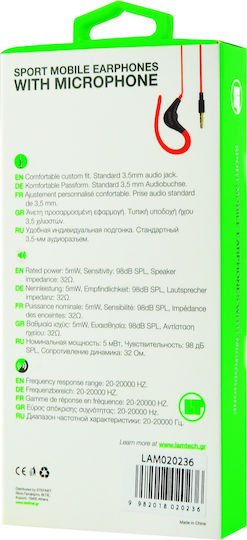 Lamtech Sport In-ear Handsfree με Βύσμα 3.5mm Κόκκινο