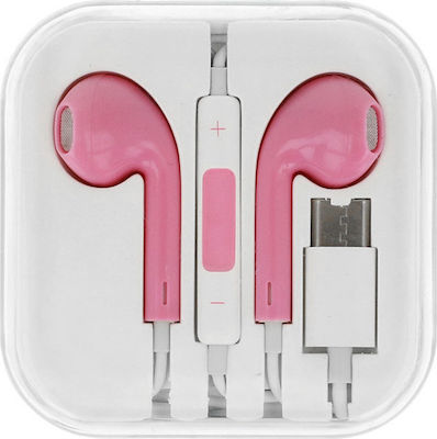 Mega Bass Earbuds Handsfree with 3.5mm Connector Pink