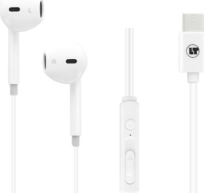 Lamtech LAM020939 Earbuds Handsfree με Βύσμα USB-C Λευκό