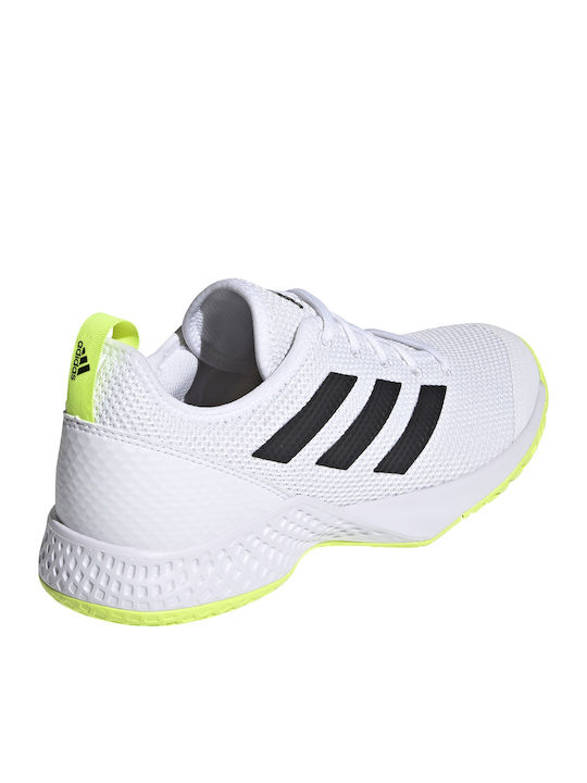 adidas Court Control Bărbați Pantofi Tenis Toate instanțele Cloud White / Core Black / Solar Yellow