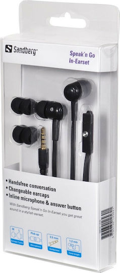 Sandberg Speak’n Go In-Ear In-ear Handsfree με Βύσμα 3.5mm Μαύρο