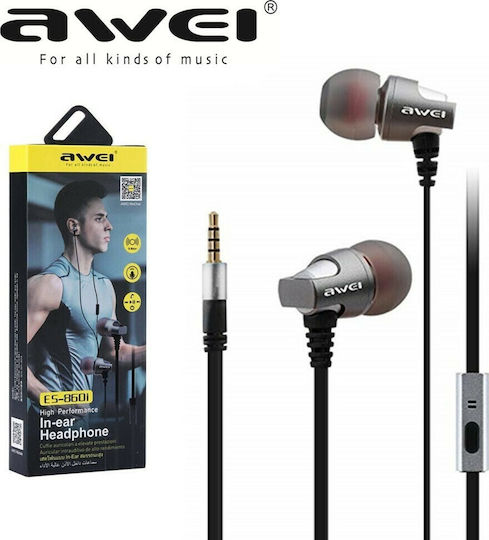 Awei ES-860i În ureche Handsfree cu două căști cu mufă 3.5mm Argintiu