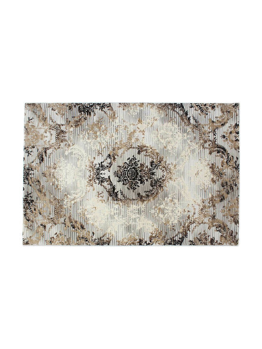 Balsan Rug Rectangular Brown Damask Beige Grey