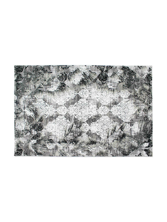 Balsan Rug Rectangular Damask Grey Black