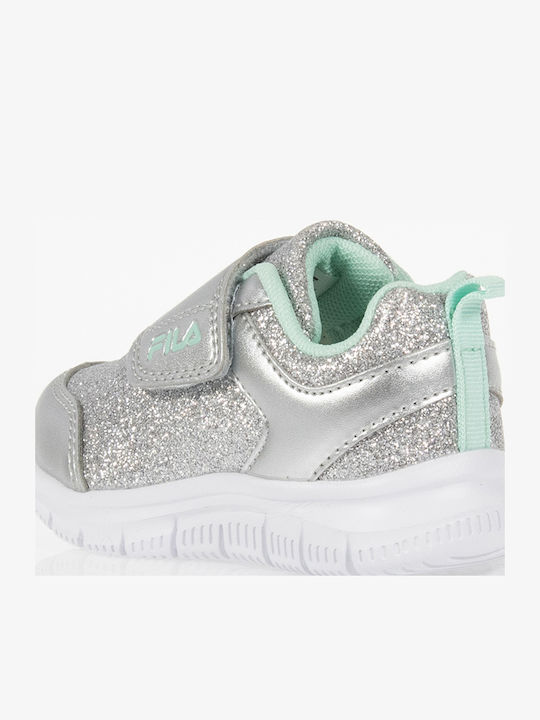 Glitter Αθλητικά Παιδικά Παπούτσια Running με Σκρατς Ασημί