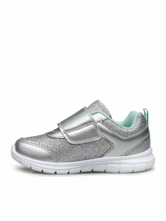 Glitter Αθλητικά Παιδικά Παπούτσια Running με Σκρατς Ασημί