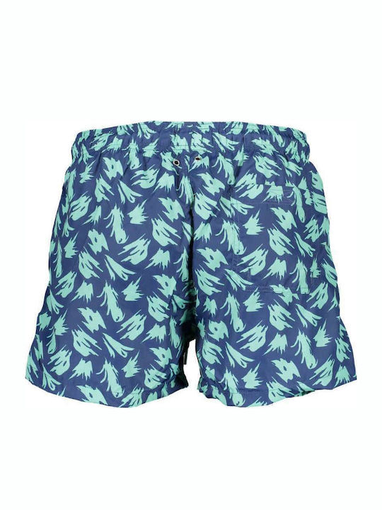Costume De Baie Bărbați Pantaloni Scurți Albastru Marin Cu Model