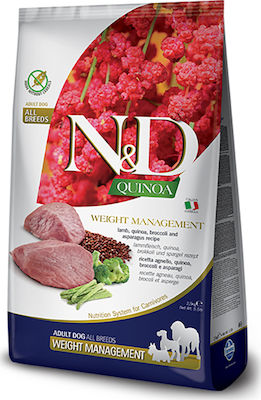 Farmina N&D Quinoa Weight Management 2.5kg Ξηρά Τροφή Διαίτης για Ενήλικους Σκύλους με Αρνί