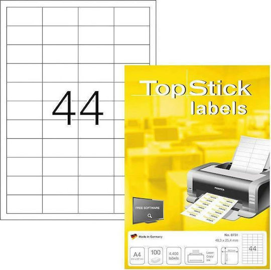 Topstick 4400 Selbstklebende A4-Etiketten 48.3x25.4mm