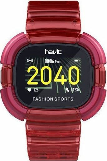 Havit M90 Smartwatch with Heart Rate Monitor (Red)