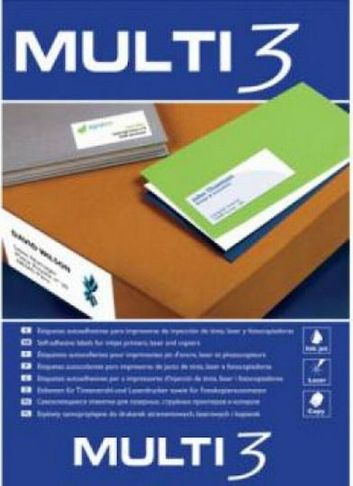 Multi 3 100 Self-Adhesive Rectangular A4 Labels 210x297mm