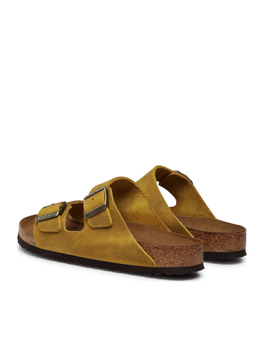 Arizona Soft Footbed Oiled Leather Leder Herrensandalen Ochre Regelmäßig Passform