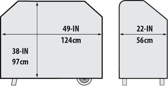 Broil King Grill Cover Black Compatible with the Crown Pellet 500 from Polyester 97cmx56cmx124cmcm