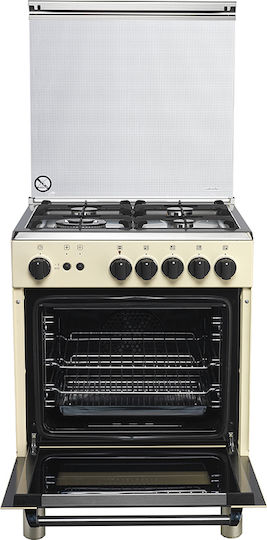 La Germania AM6 4C 81 C CR GPL Ri Gas Cooker 65lt W59.5cm. Beige