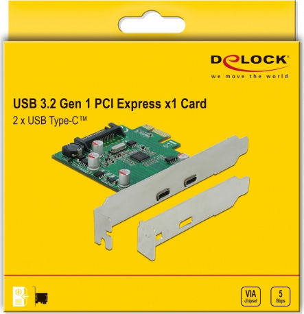 DeLock Κάρτα PCIe σε 2 θύρες Type-C