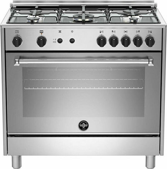 La Germania AMN96 5 G X V Aragaz cu Gaz Natural 115lt cu Plite pe Gaz Natural L89.7cm. Inox