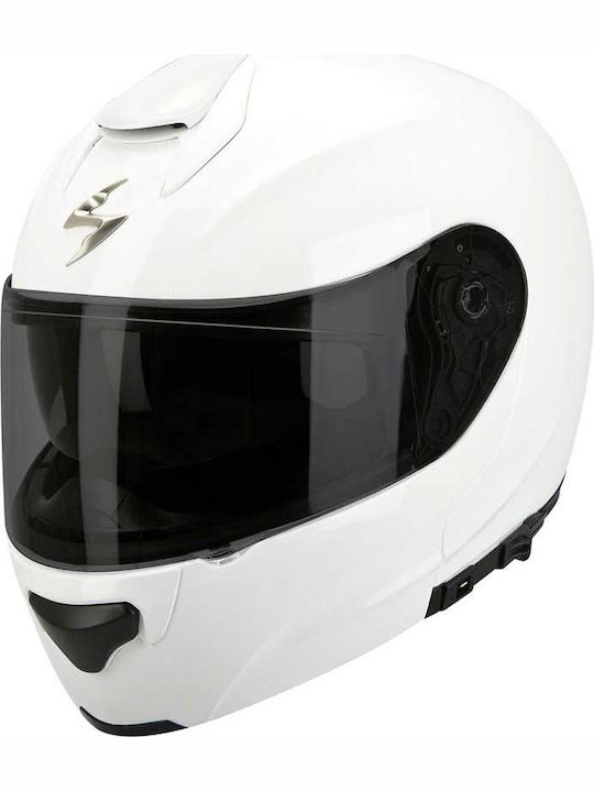 Scorpion EXO-3000 Air Solid Flip-Up Helmet with Pinlock and Sun Visor ECE 22.05 Pearl White 27-100-05