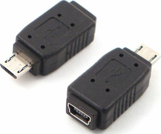 Μετατροπέας micro USB male σε mini USB female 1τμχ 17135