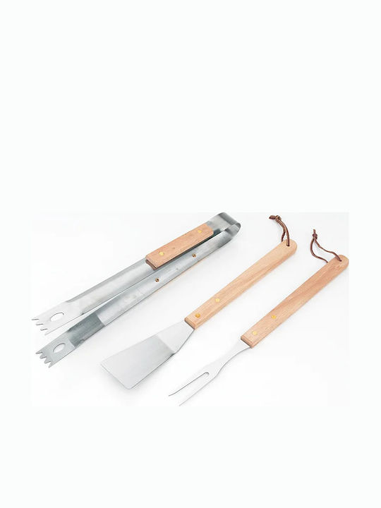 Set of 3 BBQ Tools with Tongs and Spatula SETBBQ