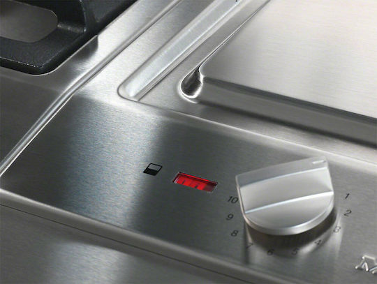 Miele Domino Εστία Grill με Πλαίσιο Αυτόνομη Inox 38x52εκ. Ασημί