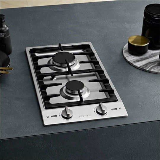 Miele Domino Εστία Υγραερίου Αυτόνομη Inox 28.8x52εκ. Ασημί