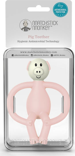 Matchstick Monkey Pig Beißring Zahnen Linderung aus Gummi für 0 m+