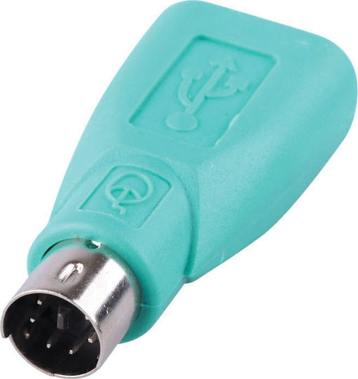 Goobay 68919 Μετατροπέας PS/2 male σε USB-A female Πράσινο 1τμχ
