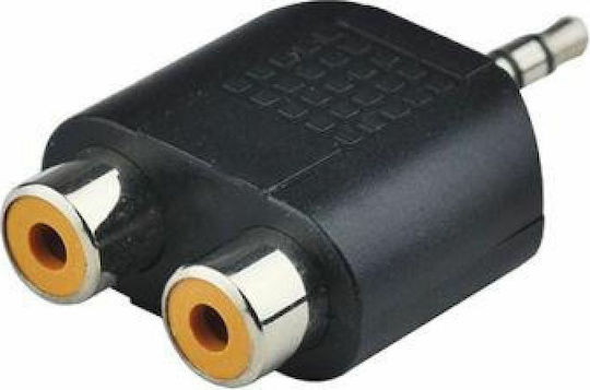 Конвертор 3.5mm Мъжки в RCA 2x Женски 1 Брой 17156