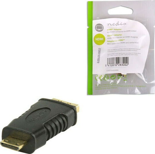 Nedis Konverter Mini-HDMI männlich zu HDMI weiblich 1Stück CVGP34906BK