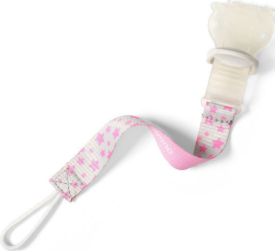 Babyono Panglică Accesorii Suzete Clip din Țesătură Stele Roz