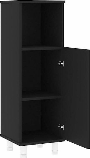 vidaXL Floor Bathroom Column Cabinet L30xD30xH95cm Black