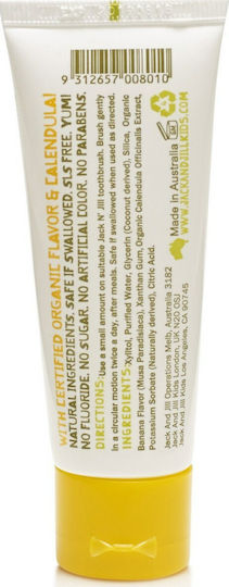 Jack n' Jill Children's Toothpaste for 6m+ with Banana Flavor Fluoride-Free 50g