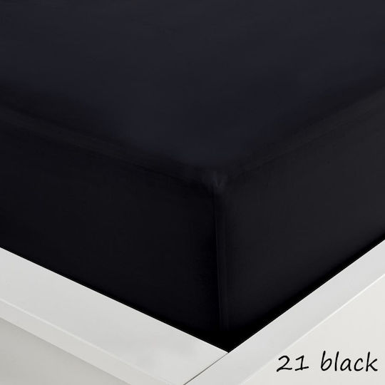 Sunshine Sheet Super-Double with Elastic 160x200+40cm. Menta 152 21 Black