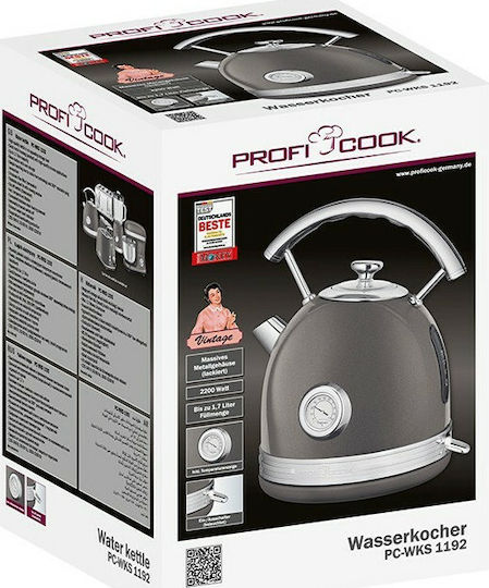 Profi Cook PC-WKS 1192 Βραστήρας 1.7lt 2200W Γκρι