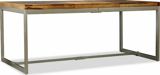 Tisch Speisesaal aus Massivholz & Metall Natürlich 180x90x76cm