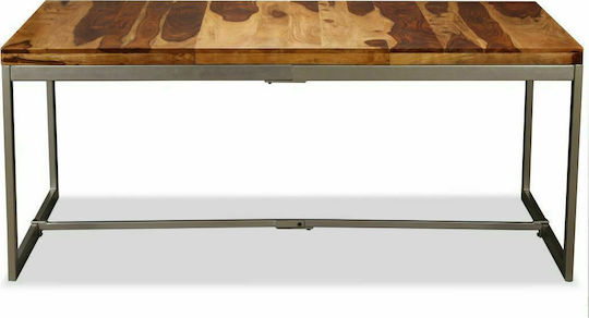 Tisch Speisesaal aus Massivholz & Metall Natürlich 180x90x76cm