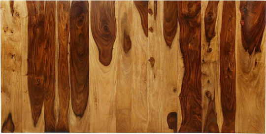 Tisch Speisesaal aus Massivholz & Metall Natürlich 180x90x76cm