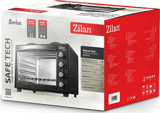 Zilan Zilan Electric Countertop Oven 45L with 2 Burners