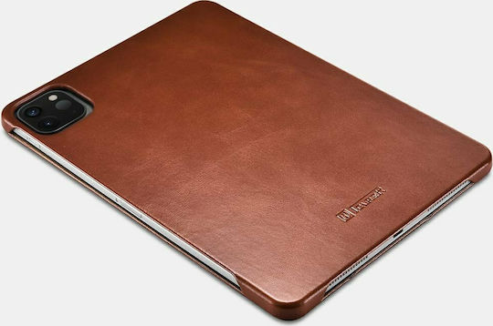 iCarer RID 718 Флип Капак Естествена Кожа Червена iPad Pro 2020 12,9"