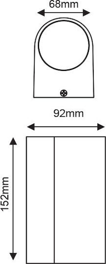 Aca Dasa Стенно Външно Спот GU10 IP54 6.8x9.2x15.2см