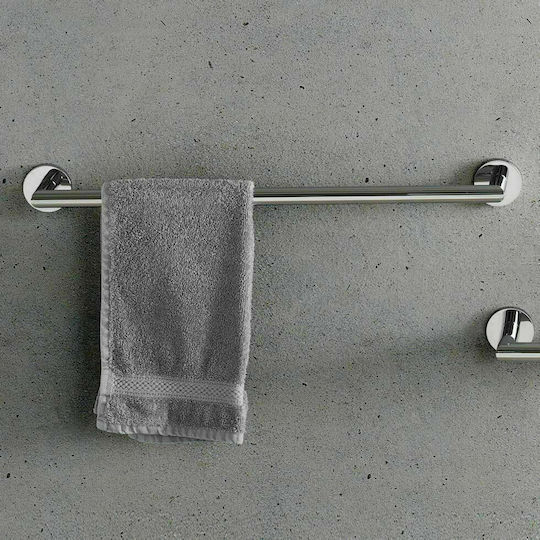 Geesa Nemox Ράγα Μπάνιου Μονή Επιτοίχια με Βίδες ​60x7.4cm Inox Ασημί
