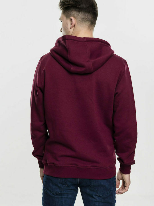 Urban Classics TB1592 Men's Sweatshirt with Hood and Pockets Burgundy