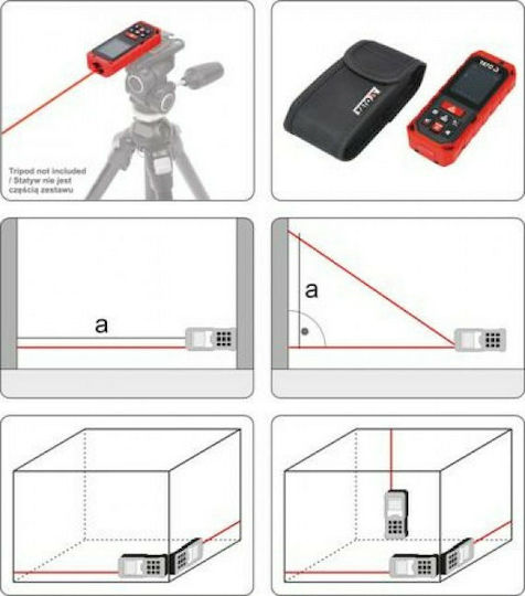 Yato Laser Entfernungsmesser YT-73127 mit einer Messreichweite von bis zu 60m