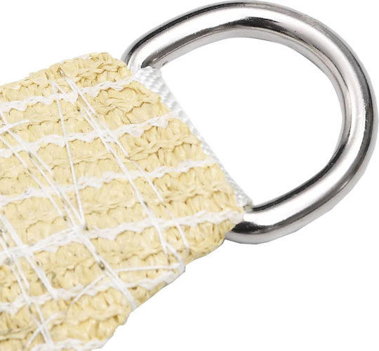 vidaXL Rectangular Shade Sail Beige With Hoop 3x4m 160gr/m² made of HDPE 160gr/m²