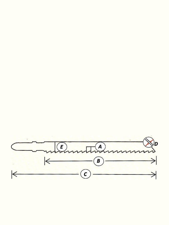 Tactix 436101 Λάμες με Ψιλό Δόντι για Μέταλλο 75mm 5τμχ